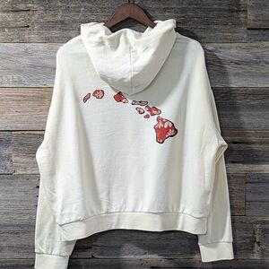 Ivory Hoodie with Red Island Graphic